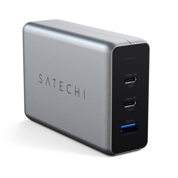 Satechi ST-TC100GM-EU Caricabatterie per dispositivi mobili Universale Grigio AC Auto (Satechi 100W Type-C Compact Charger)
