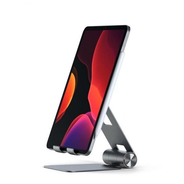 Satechi ST-R1M supporto per personal communication Supporto passivo Lettore e-book, Telefono cellulare/smartphone, Tablet/UMPC Grigio (Satechi R1 Adjustable Mob Stand Spce G)