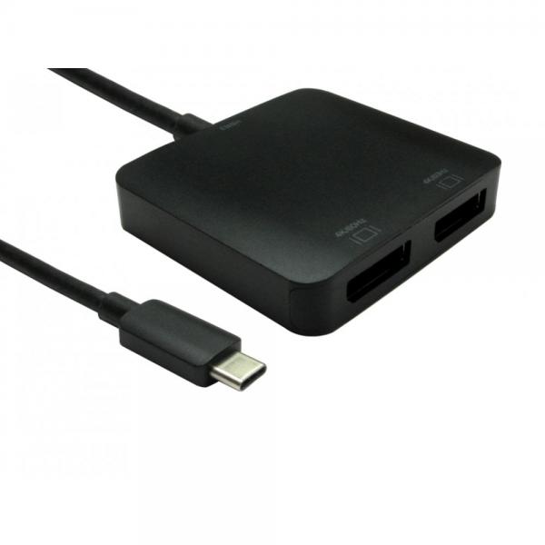 Cables Direct NLUSB3C-DPMST adattatore grafico USB 7680 x 4320 Pixel Nero (USB C DisplayPort MST Adapter)