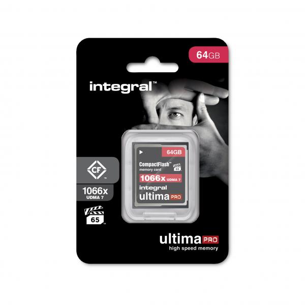 Integral INCF64G1066X memoria flash 64 GB CompactFlash (64GB COMPACT FLASH MEMORY CARD CF UDMA 7 VPG-65 UP TO R-155 W-130 1066X INTEGRAL)