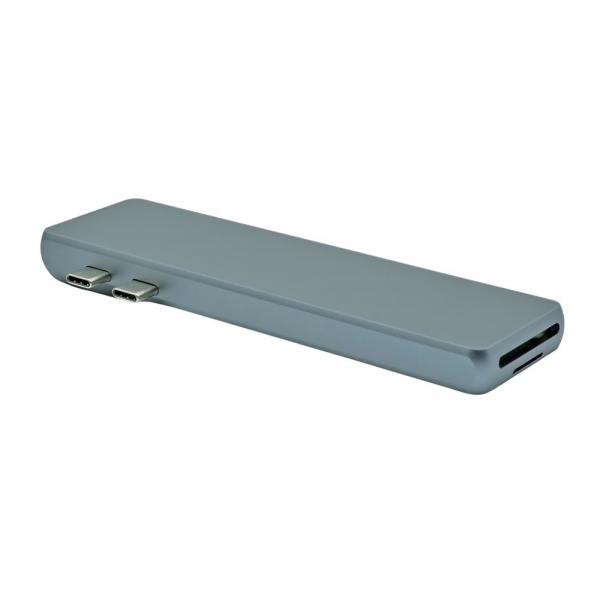 ProXtend USBC-MULTI8-001 replicatore di porte e docking station per laptop USB 3.2 Gen 1 [3.1 Gen 1] Type-C Grigio (USB-C 8in1 MacBook MultiHub - Warranty: 36M)
