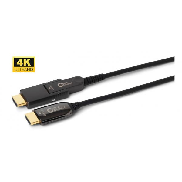 Microconnect HDM191940V2.0DOP cavo HDMI 40 m HDMI tipo A [Standard] HDMI tipo D [Micro] Nero (Premium Optic HDMI A-D Cable - With HDMI Type A Adapter 40m - Support 4K 60Hz, 18 G/bps, YUV4:4:4, EDID/H