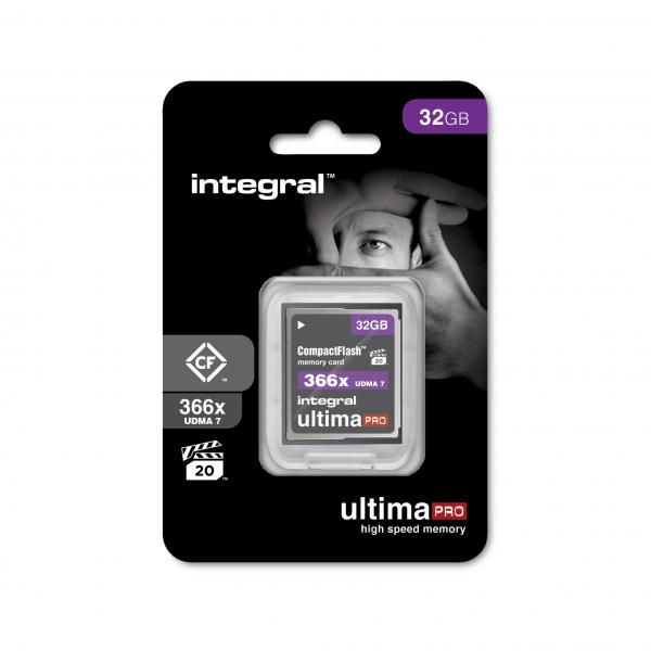 Integral INCF32G366X memoria flash 32 GB CompactFlash Classe 1 (32GB COMPACT FLASH MEMORY CARD CF UDMA 7 VPG-20 UP TO R-55 W-25 366X INTEGRAL)