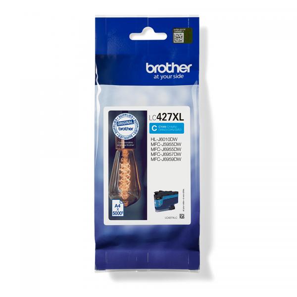 Brother LC-427XLC cartuccia d'inchiostro 1 pz Originale Resa elevata [XL] Ciano (OEM Brother LC427XLC High Capacity Cyan Ink Cartridge)