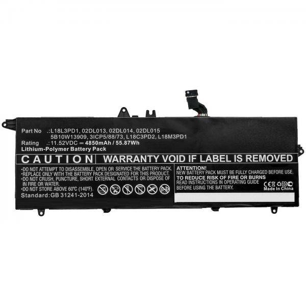 CoreParts MBXLE-BA0267 ricambio per laptop Batteria (Laptop Battery for Lenovo - 53.71Wh 11.55V 4650mAh 54Wh - Li-Pol 11.52V 4650mAh Black - Warranty: 12M)