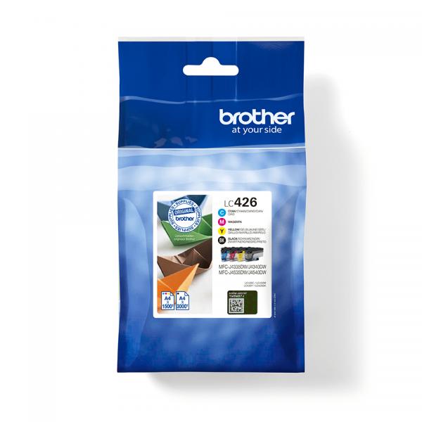Brother LC426VAL cartuccia d'inchiostro 4 pz Originale Nero, Ciano, Magenta, Giallo (Tinte Brother LC-426VAL Value Pack)