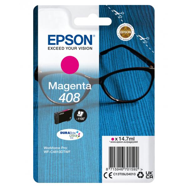 Epson Singlepack Magenta 408 DURABrite Ultra Ink (SINGLE MAGENTA 408 DURABRITE INK)