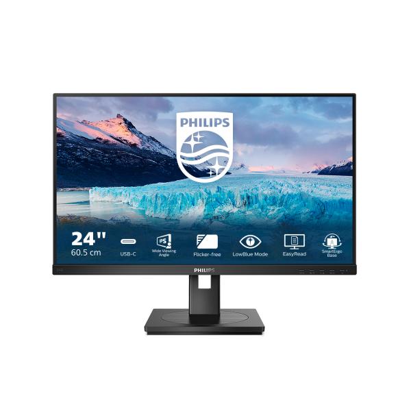 Philips S Line 243S1/00 Monitor PC 60,5 cm [23.8] 1920 x 1080 Pixel Full HD LCD Nero (243S1 60.5CM 24IN IPS - 1920X1080 1000:1 250 CD/QM 16:9)
