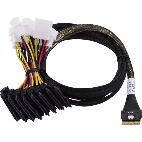Microchip Technology 2305400-R cavo Serial Attached SCSI [SAS] 0,8 m Nero, Multicolore (Adaptec Kabel 1x SFF8654 x8 -> SFF8639 8xU.3 intern 0.8m SlimSAS - 8SFF-8639 x1 U.3 tri-mode SAS/SATA/NVMe)