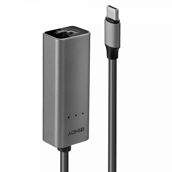 Lindy 43314 scheda di rete e adattatore Ethernet 2500 Mbit/s (Usb 3.1 Type C To 2.5G - Ethernet Converter - Warranty: 24M)