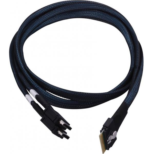 Microchip Technology 2304800-R cavo Serial Attached SCSI [SAS] 0,8 m Nero (Adaptec Kabel 1x SFF8654 x8 -> 2x SFF8612 x4 [OCuLink] NVMe intern 0.8m Kabel SlimSAS -> OCuLink f?r NVMe Laufwerke)