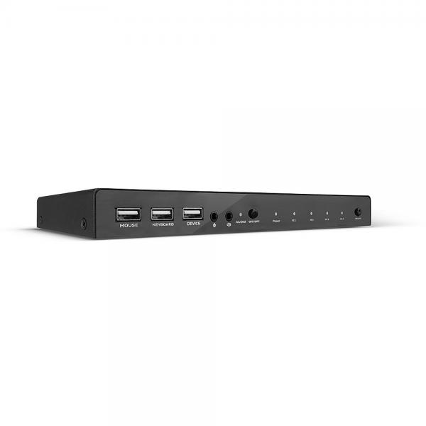 Lindy 32810 switch per keyboard-video-mouse [kvm] Nero (4 PORT KVM SWITCH HDMI - 4K6 USB 2. AUDIO)