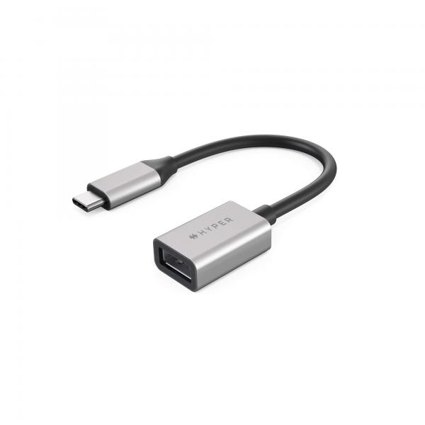 HYPER HD425D-GL cavo USB USB 3.2 Gen 2 [3.1 Gen 2] 0,0176 m USB C USB A Nero, Argento (Hyperdrive USB-C to 10Gbps USB)