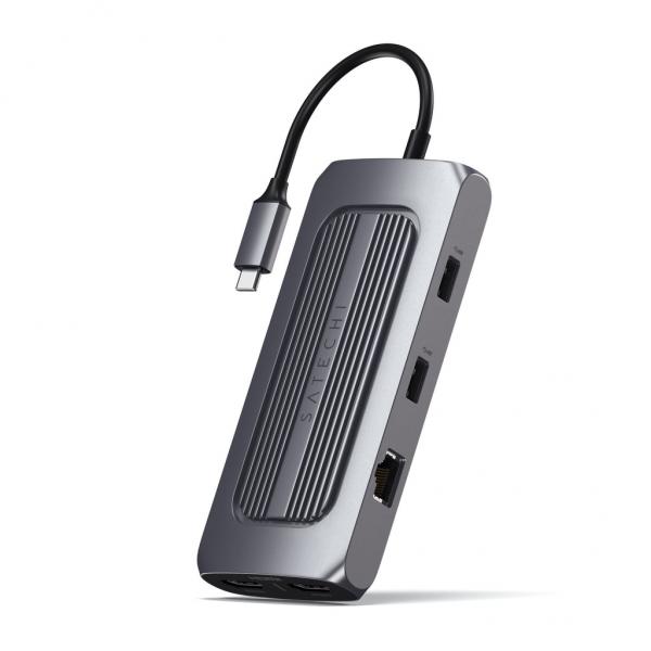 Satechi ST-UCMXAM replicatore di porte e docking station per laptop USB 3.2 Gen 1 [3.1 Gen 1] Type-C Grigio (USB-C MULTIPORT MX ADAPTER - Unlock the full potential of - your M1 setup with the Satechi