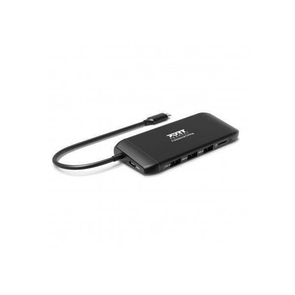 Port Designs 901913 hub di interfaccia USB 2.0 Type-C 5000 Mbit/s Nero (DOCKING TYPE C TRAVEL 1 X 4K PD - 100W)