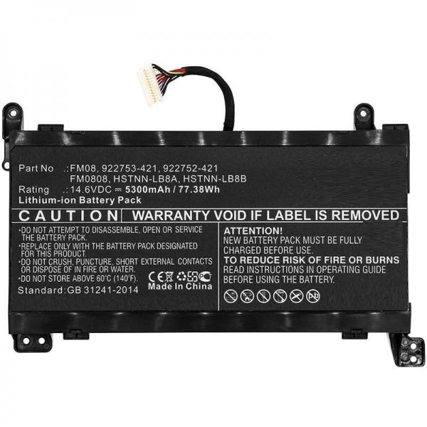 CoreParts MBXHP-BA0219 ricambio per laptop Batteria (Laptop Battery for HP 65.12Wh - 14.8V 4400mAh 65WH Li-ion - 14.8V 4.4Ah with 16pins connector, for Omen 17-AN, Omen 17-AN003NI, Omen - Warranty: 1