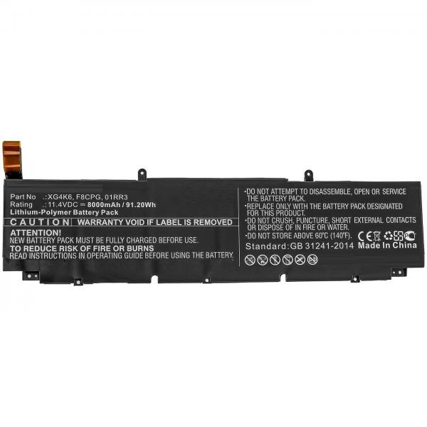 CoreParts MBXDE-BA0244 ricambio per laptop Batteria (Laptop Battery for Dell - 91.20Wh 11.4V 8000mAh 91.20Wh - Li-Polymer 11.4V 8000mAh for DELL Precision 5750 0YY3V, Precision 5750 370P9, - Warranty