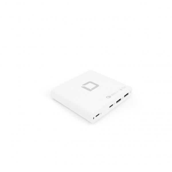 DICOTA D31893 Caricabatterie per dispositivi mobili Computer portatile, Smartphone, Tablet Bianco Ricarica rapida Interno (LAPTOP CHARGER UNIVERSAL PRO - EU/UK [120W])
