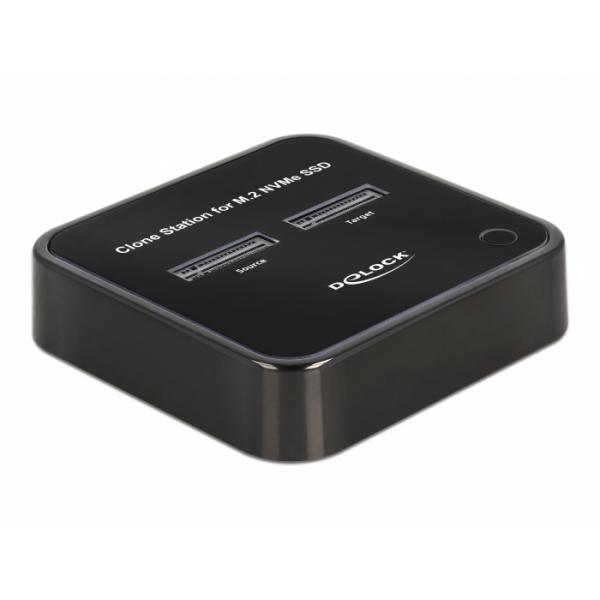 DeLOCK Docking Station M.2 per 2 x M.2 NVMe PCIe SSD con funzione di clonazione (Storage drive docking station - USB 3.2 Gen 2 [3.1 Gen 2] - Type-C Black DeLOCK 64177, SSD, M.2, USB 3.2 Gen 2 [3.1 Ge