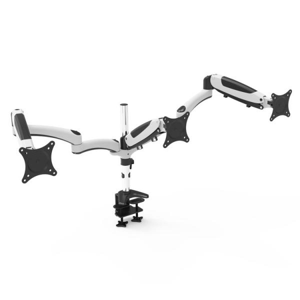 Amer Mounts HYDRA3XL Supporti a parete per TV 71,1 cm [28] Scrivania Nero, Cromo, Bianco (TRIPLE MONITOR MOUNT W/ARTICUK - ARMS CLAMP/GROMMET MAX 28 LED)