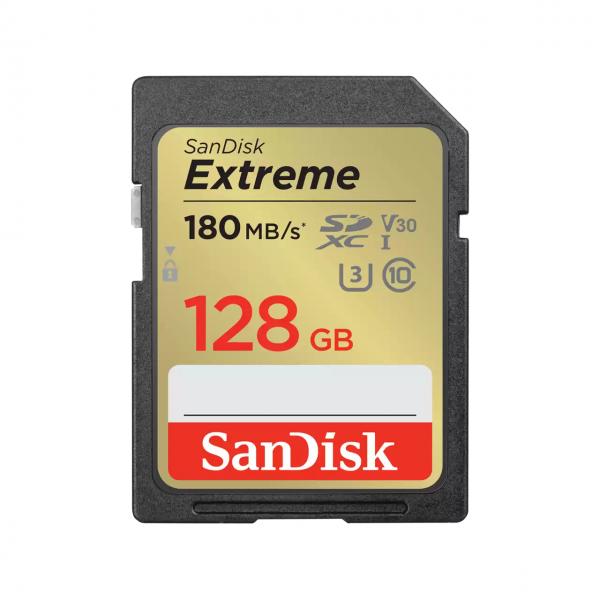 SANDISK EXTREME 128GB SDXC MEMORY CARD + 1 YEAR RESCUEPRO