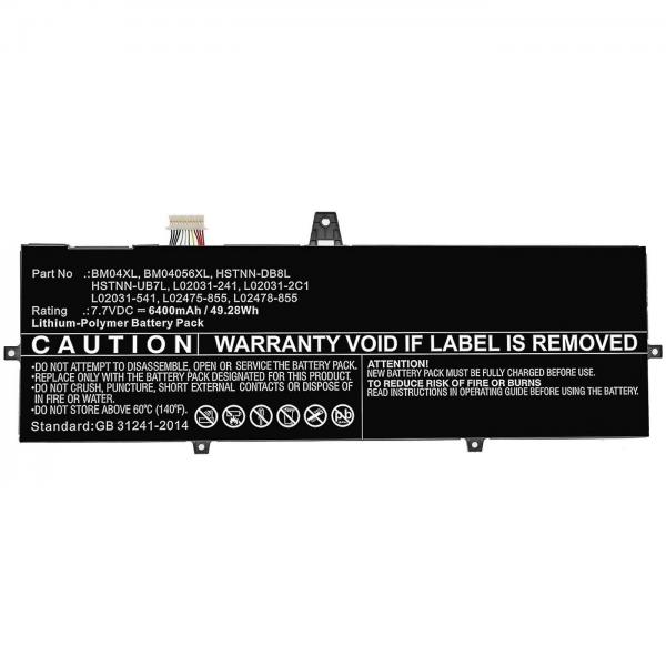 CoreParts MBXHP-BA0231 ricambio per laptop Batteria (Laptop Battery for HP 52.36Wh - 7.7V 6800mAh 52.36Wh Li-Pol - 7.7V 6800mAh Black for HP Notebook, Laptop Elitebook 1030 X360 G3, EliteBook - Warra