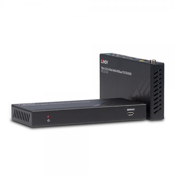 Lindy 38217 moltiplicatore AV Trasmettitore e ricevitore AV Nero (150M Cat.6 Hdmi 4K60 Hdbaset - Extender - Warranty: 24M)