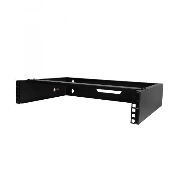 StarTech.com Staffa Rack 19 2U per installazione a Parete - Supporto a Parete a Profilo Basso per Patch Panel, Dispositivi IT/AV, Switch di Rete - Adattatore Rack 2 Unità Portata fino a 35kg - Acciao