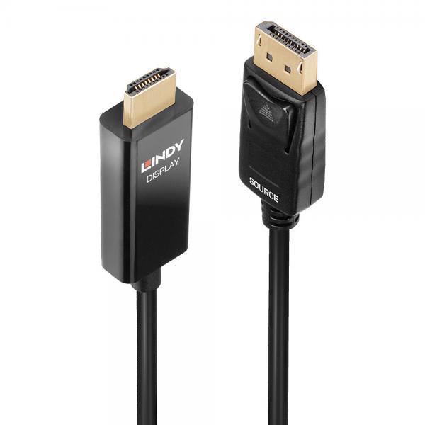 Lindy 40928 cavo e adattatore video 5 m DisplayPort HDMI tipo A [Standard] Nero (5m Active DisplayPort to HDMI - Cable with HDR - Warranty: 24M)