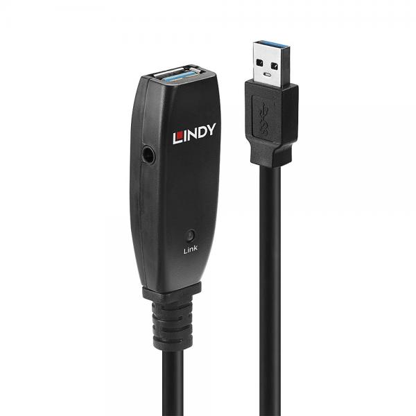 Lindy 43322 cavo USB USB 3.2 Gen 1 [3.1 Gen 1] 15 m USB A Nero (15M Usb 3.0 Active Extension - Slim - Warranty: 24M)