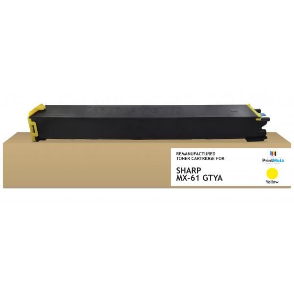 PrintMate K40101F6 cartuccia toner 1 pz Compatibile Giallo (REMANUFACTURED YELLOW TONER MX-60GTYA 24000P YIELD)