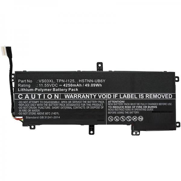 CoreParts MBXHP-BA0228 ricambio per laptop Batteria (Laptop Battery for HP 47.31Wh - 11.4V 4150mAh 49.09Wh Li-Pol - 11.55V 4250mAh Black for HP Notebook, Laptop Envy 15-AS000, Envy 15-AS000NF, - Warr
