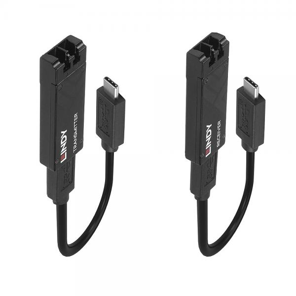 Lindy 43312 scheda di interfaccia e adattatore LC (100M FIBRE OPTIC USB 3.2 TYPE C - EXTENDER)