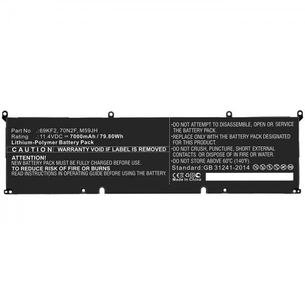CoreParts MBXDE-BA0209 ricambio per laptop Batteria (Laptop Battery for Dell - 69.30Wh 11.55V 6000mAh 69Wh - Li-Pol 11.55V 6000mAh Black for DELL Notebook, Laptop Alienware M15 2020 - Warranty: 12M)