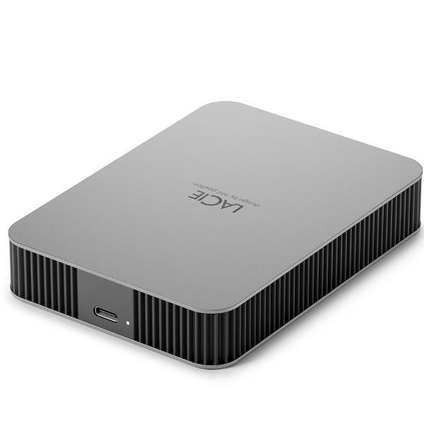 LaCie Mobile Drive [2022] disco rigido esterno 5 TB Argento (LACIE MOBILE DRIVE 5 TB USB 3.1 - USB TYPE C MOON SILVER W/RESCUE)