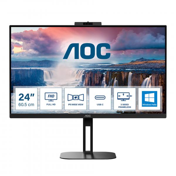 AOC V5 24V5CW/BK Monitor PC 60,5 cm [23.8] 1920 x 1080 Pixel Full HD LED Nero (AOC 24V5CW/BK)