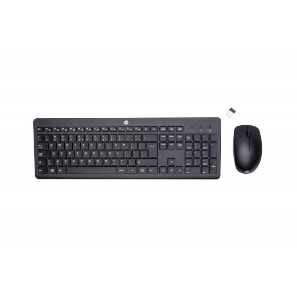 HP Combo tastiera e mouse wireless 230 (Wireless Keyboard Mouse - 230, Full-size [100%], RF - Wireless, Mechanical, QWERTY, Black, Mouse included - Warranty: 3M) - Versione UK