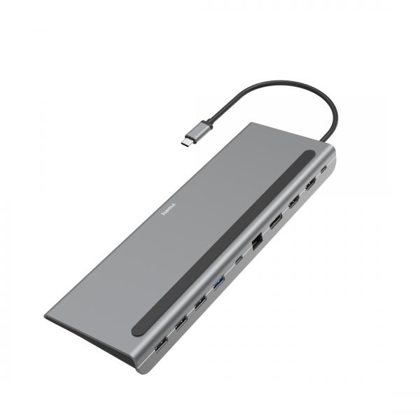 Hama 00200100 replicatore di porte e docking station per laptop USB 3.2 Gen 1 [3.1 Gen 1] Type-C Antracite (USBC DOCKING STATION 10 PORTS)