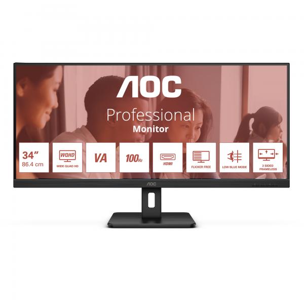 AOC U34E2M Monitor PC 86,4 cm [34] 3440 x 1440 Pixel Wide Quad HD Nero (AOC 34 VA MONITOR U34E2M)