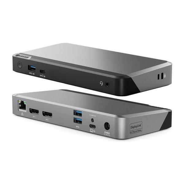 ALOGIC DUPRDX2-100 replicatore di porte e docking station per laptop Cablato USB 3.2 Gen 1 [3.1 Gen 1] Type-C Nero, Grigio (ALOGIC UNIVERSAL DUAL 4K - DOCKING STATION WITH 100W POWER)
