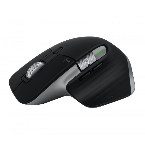 Logitech MX Master 3S for Mac mouse Bluetooth (Logitech Master Series MX Master 3S for Mac - Mouse - ergonomico - ottica - 7 pulsanti - senza fili - 2.4 GHz, Bluetooth - grigio spazio - per Apple Mac
