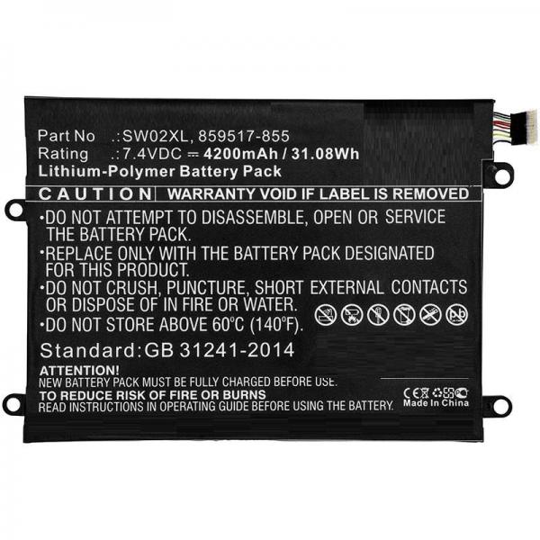 CoreParts MBXHP-BA0238 ricambio per laptop Batteria (Laptop Battery for HP 30.00Wh - 7.4V 4000mAh 30Wh Li-Pol 7.4V - 4000mAh Black for HP Notebook, Laptop 10-P018WM, Notebook x2, Notebook X2 - Warran