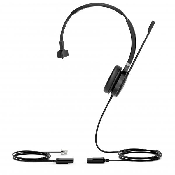 Yealink YHS36 Auricolare Cablato A Padiglione Ufficio Nero, Argento (Yealink 1308020 YHS36 Mono Wired Headset with QD to RJ Port)