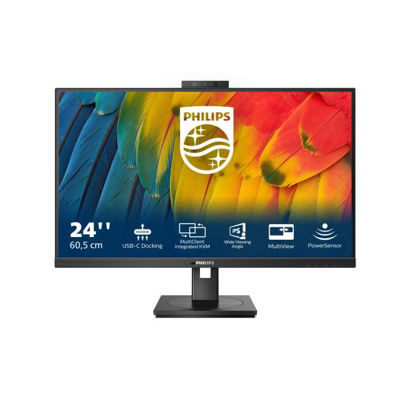 Philips Serie 5000 24B1U5301H/00 Monitor PC 60,5 cm [23.8] 1920 x 1080 Pixel Full HD LCD Nero (Philips 24B1U5301H - 5000 Series - monitor a LED - USB - 23.8 - 1920 x 1080 Full HD [1080p] @ 75 Hz - IP
