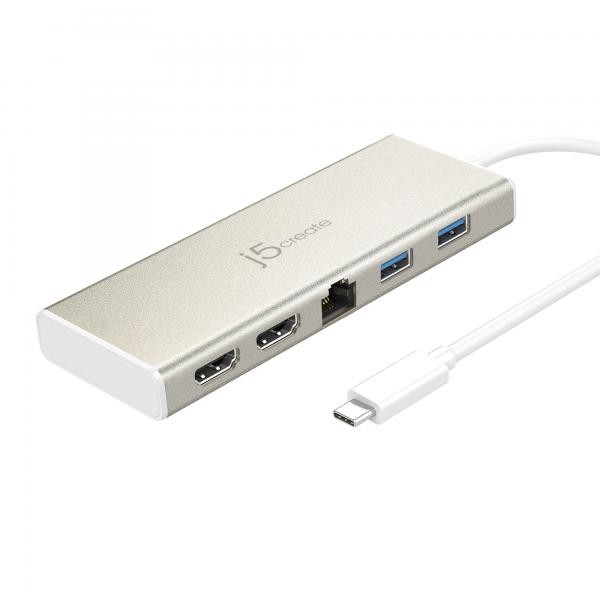 j5create JCD381-N Mini dock-Ethernet Dual HDMI USB Type-C™/ HUB USB 3.1 / PD2.0 (USB-C DUAL HDMI MULTI DOCK - )