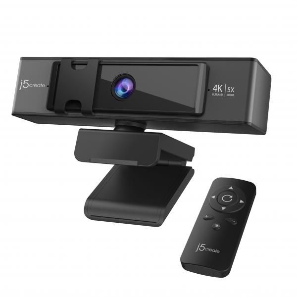 j5create JVCU435-N Webcam USB™ 4K Ultra HD con telecomando con zoom digitale 5x (J5CREATE USB 4K ULTRA HD WEBCAM)