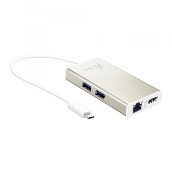 j5create JCA374-N Adattatore multiplo USB-C® (USB-C MULTI-ADAPTER - - HDMI/ETHERNET/USB 3.1 HUB/PD 2.0)