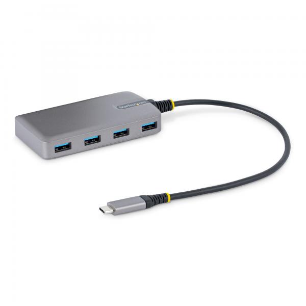 StarTech.com Hub USB-C a 4 porte - 5Gbps - Alimentazione via bus - Hub da USB C a 4x USB-A con ingresso di alimentazione ausiliaria opzionale - Hub Adattatore USB portatile per desktop/notebook - Cav