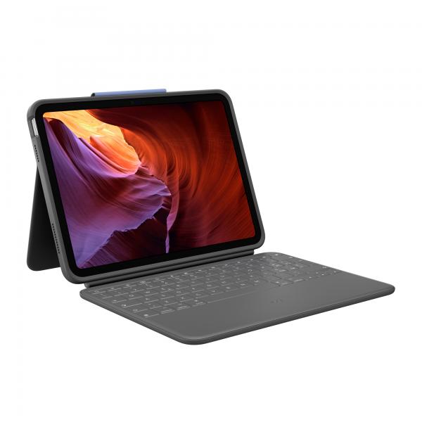 Logitech Rugged Folio (Logitech Rugged Folio - Custodia tastiera e carta - Apple Smart connector - QWERTY - italiana - grafite - per Apple 10.9-inch iPad [10^ generazione])