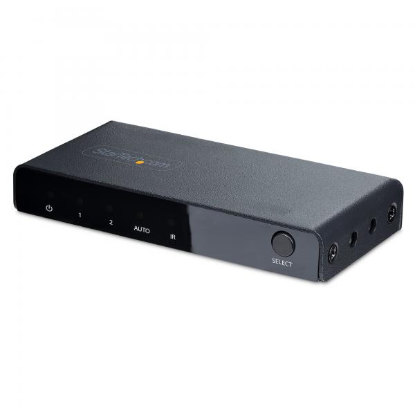 StarTech.com Switch HDMI 8K a 2 porte - Switcher HDMI 2.1 4K 120Hz HDR10+, 8K 60Hz UHD, Commutatore HDMI 2 In 1 Out - Commutazione automatica/manuale delle sorgenti - Switch con alimentatore e teleco
